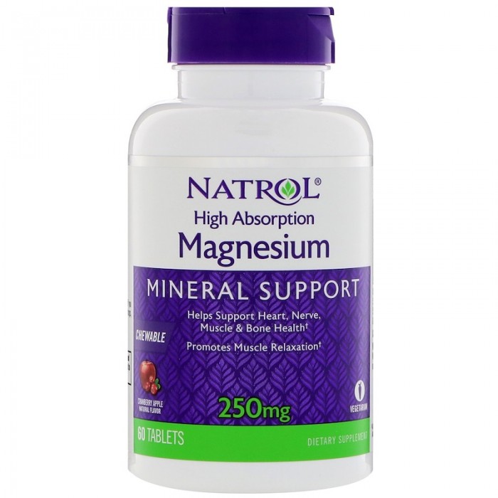 Natrol - Magnesium High Absorption / 60 chew tabs.